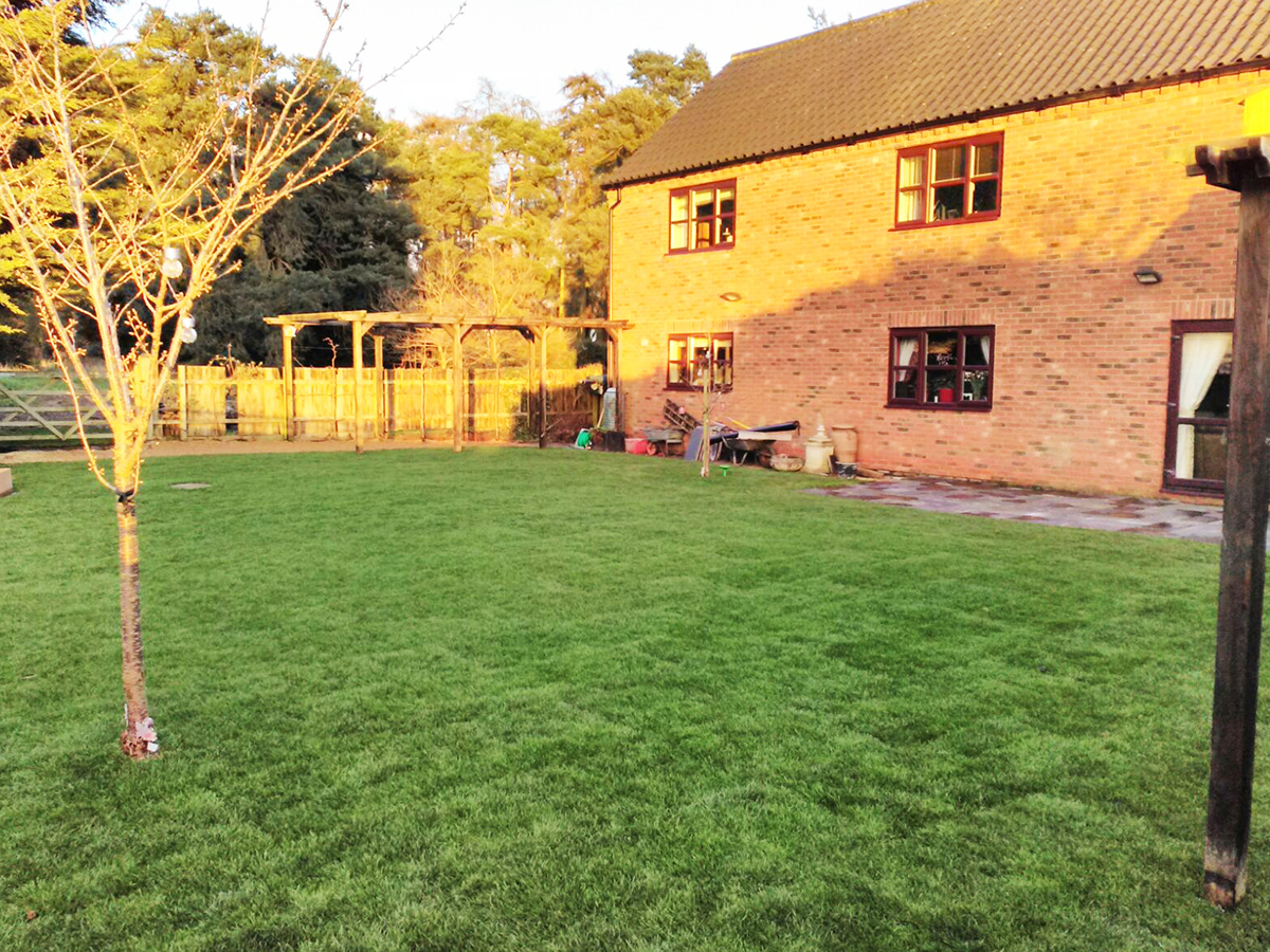 Returfed garden lawn